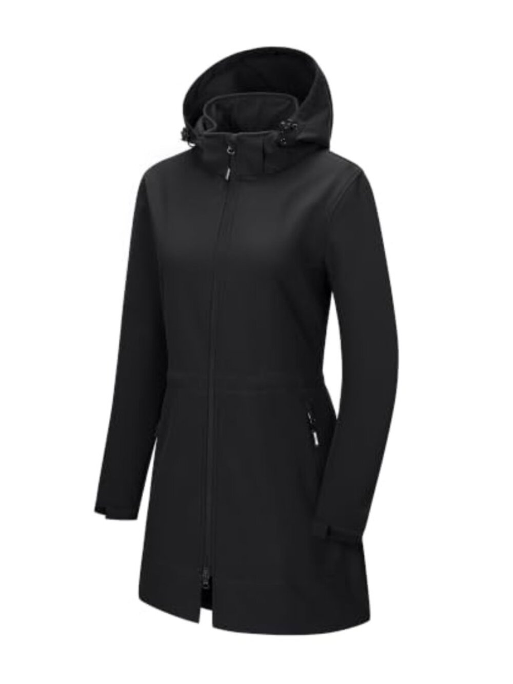 Women's Softshell Jacket Fleece Lined Windbreaker Removable Hood